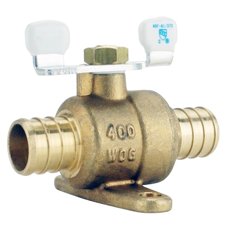Apollo 3/4 in. Brass PEX Barb Ball Valve with Tee Handle and Mounting Pad APXV34T